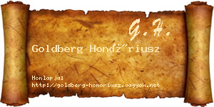 Goldberg Honóriusz névjegykártya
